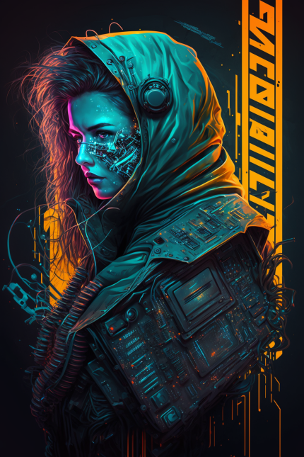 Portrait cyberpunk femme