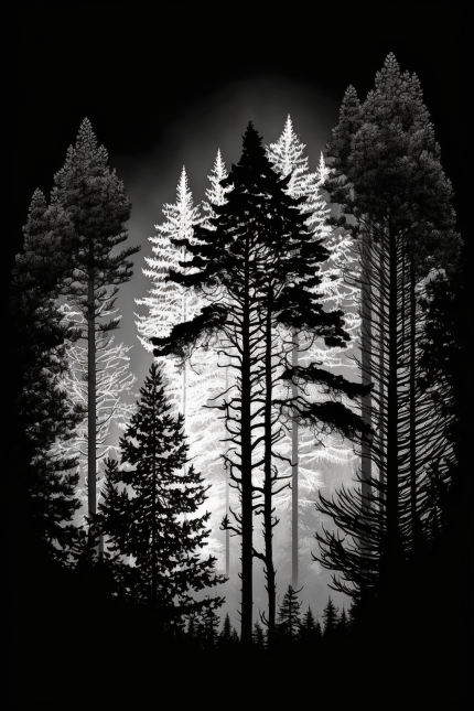 Silhouette de la forêt