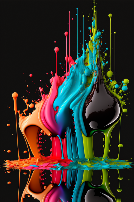 éclats de peintures colorés